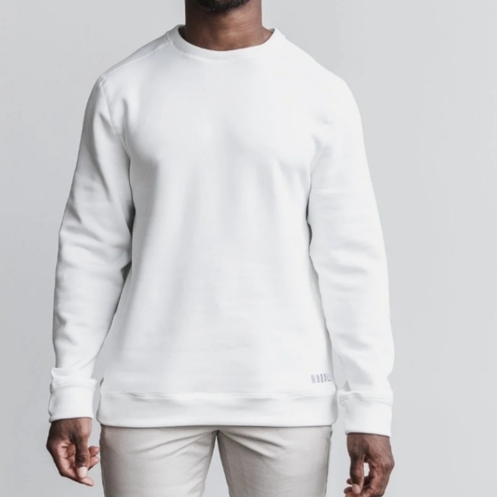 Nobull athletic Men's Performance essential crew Sweatshirt white Tencel XXXL
